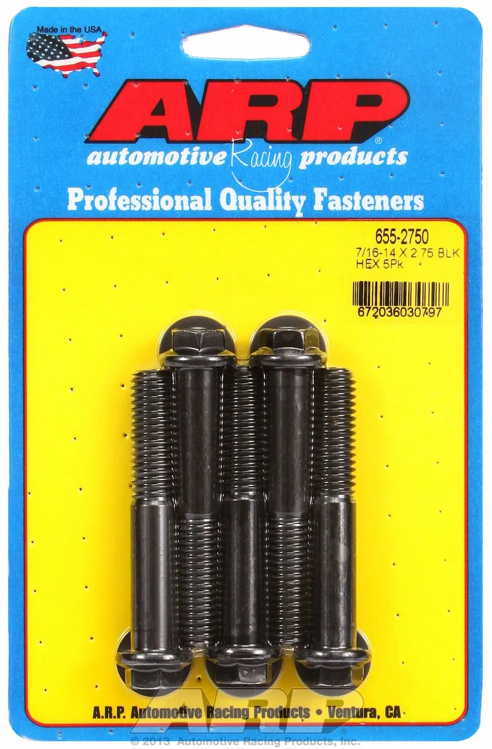ARP 6552750 7/16-14 x 2.750 Hex Bolt with 1/2 Inch Head