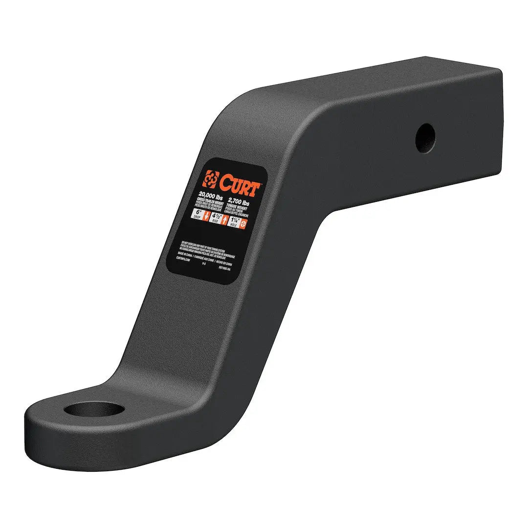 CURT Manufacturing Commercial Duty Forged Ball Mount 6" – Heavy-Duty Hitch Adapter