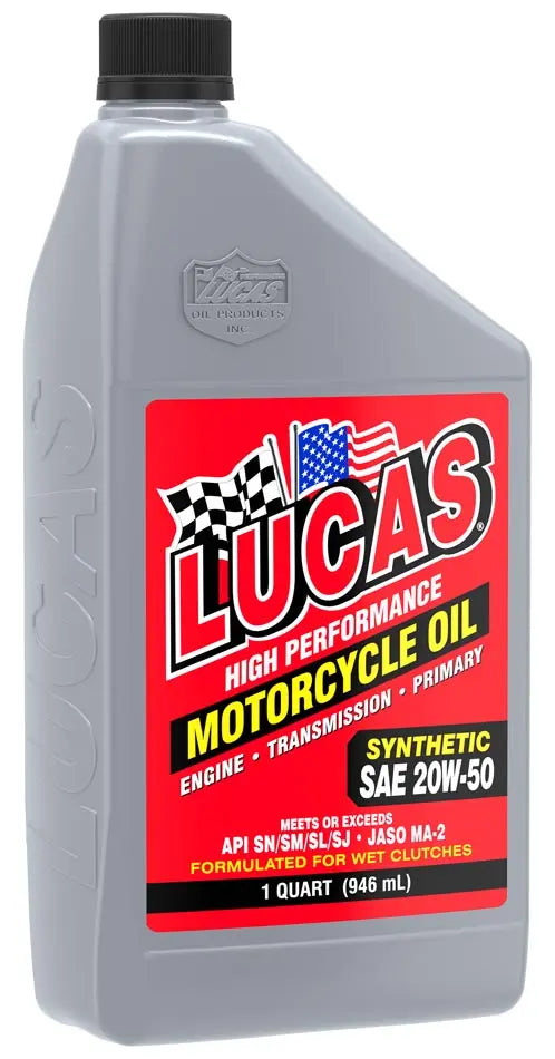 Lucas Oil 10702 20W-50 Motorcycle Oil - High-Performance Engine Lubricant