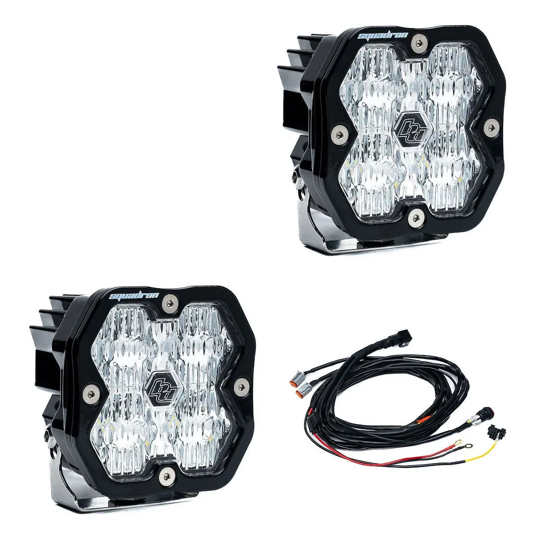 BAJA DESIGN Squadron 2.0 Sport Pair LED Wide Beams – Compact Off-Road Light System