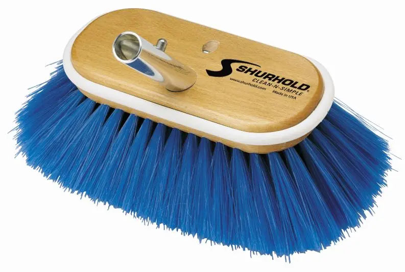 SHURHOLD IND 970 6' Deck Brush Extra Soft Blue Nylon for Gentle Cleaning