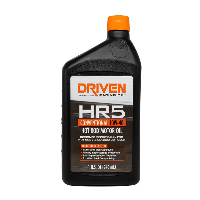 Driven Race 10W40 Hot Rod Oil Quart Container - High-Performance Engine Lubricant