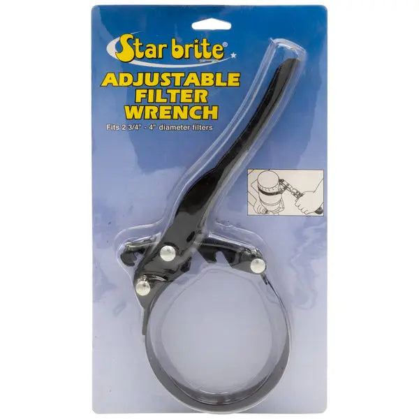 Star Brite Adjustable Oil Filter Wrench 2 3/4 x 4 Inches