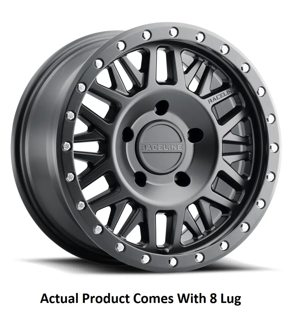 Raceline RYNO Black 17x9-inch Wheel with 8x170 Bolt Pattern and -12 Offset