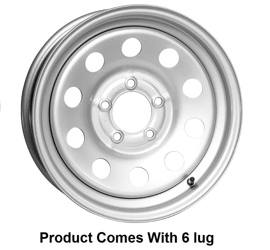 TASKMASTER MX560655SM Steel 15x6 Inch Mod Boxed Silver Wheel