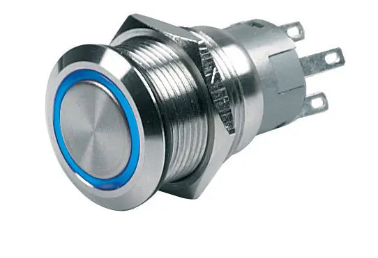 BEP Push Button Switch with 12V Blue LED - Part Number 0511000400