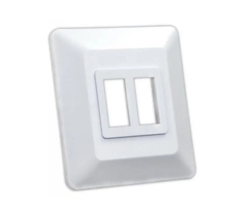 JR Products DBL Sw Base & Bezel W (Part No. 13615)
