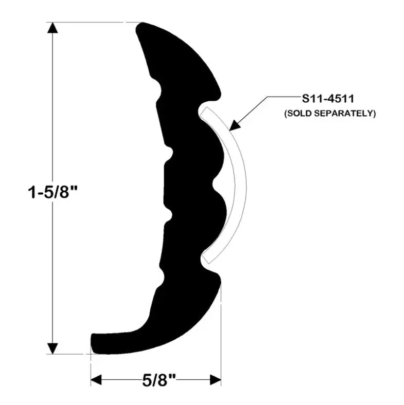 Taco Metals Rigid Rub Rail Black 20 ft - Durable Marine Grade Rail System