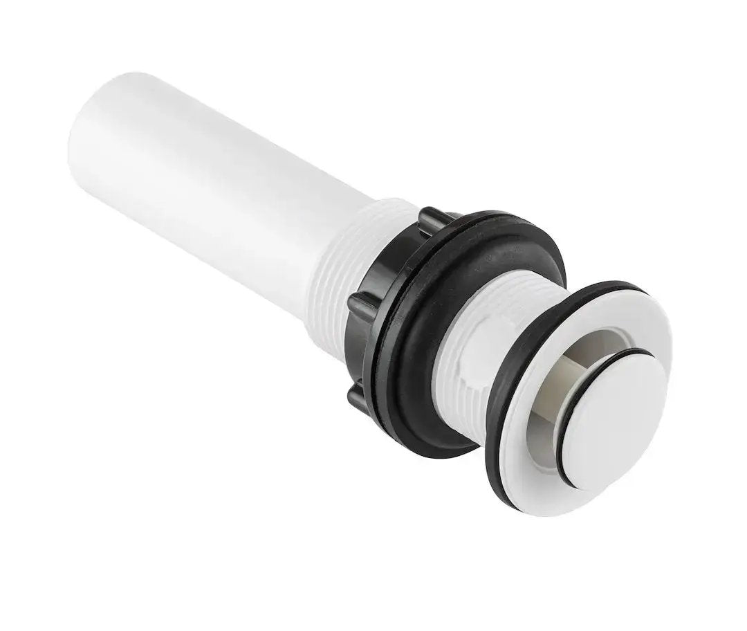 DURA FAUCET DFPU202WT RV Lavatory Sink Pop-Up Drain with No Overflow, White by DURA FAUCET