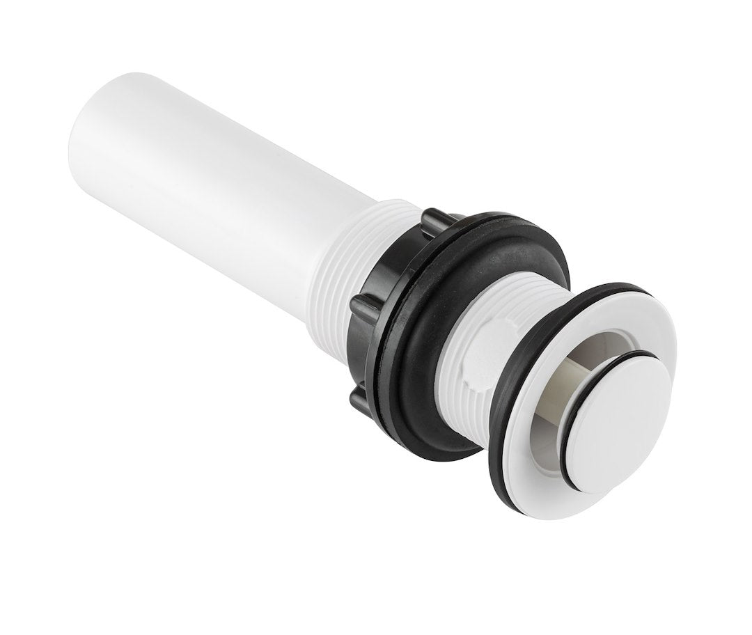 DURA FAUCET DFPU202WT RV Lavatory Sink Pop-Up Drain with No Overflow, White