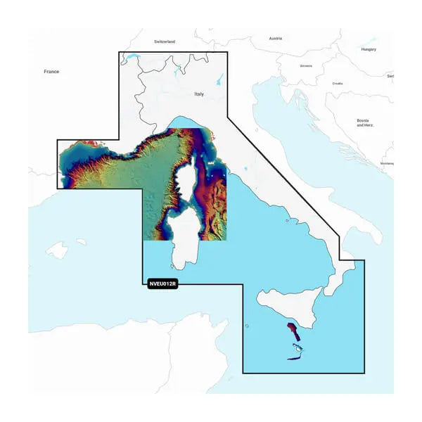 Garmin Carto Mediterranean Sea Central & West Map - Part Number 010C123800