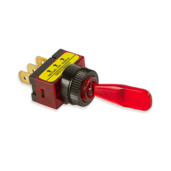 Wirthco 20A Red Toggle Switch - Durable Electrical Control for Industrial & Marine Applications