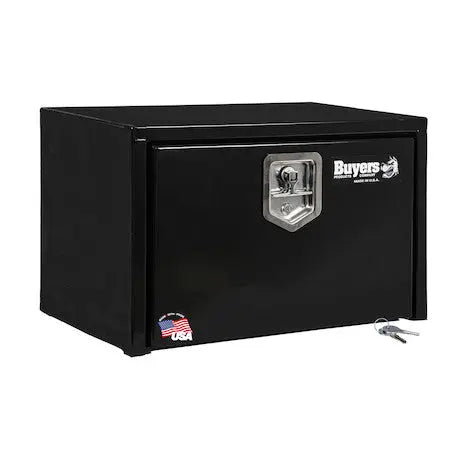 Buyers Products Toolbox 15x13x24 Inches with T-Handle, Black Powder Coat Finish
