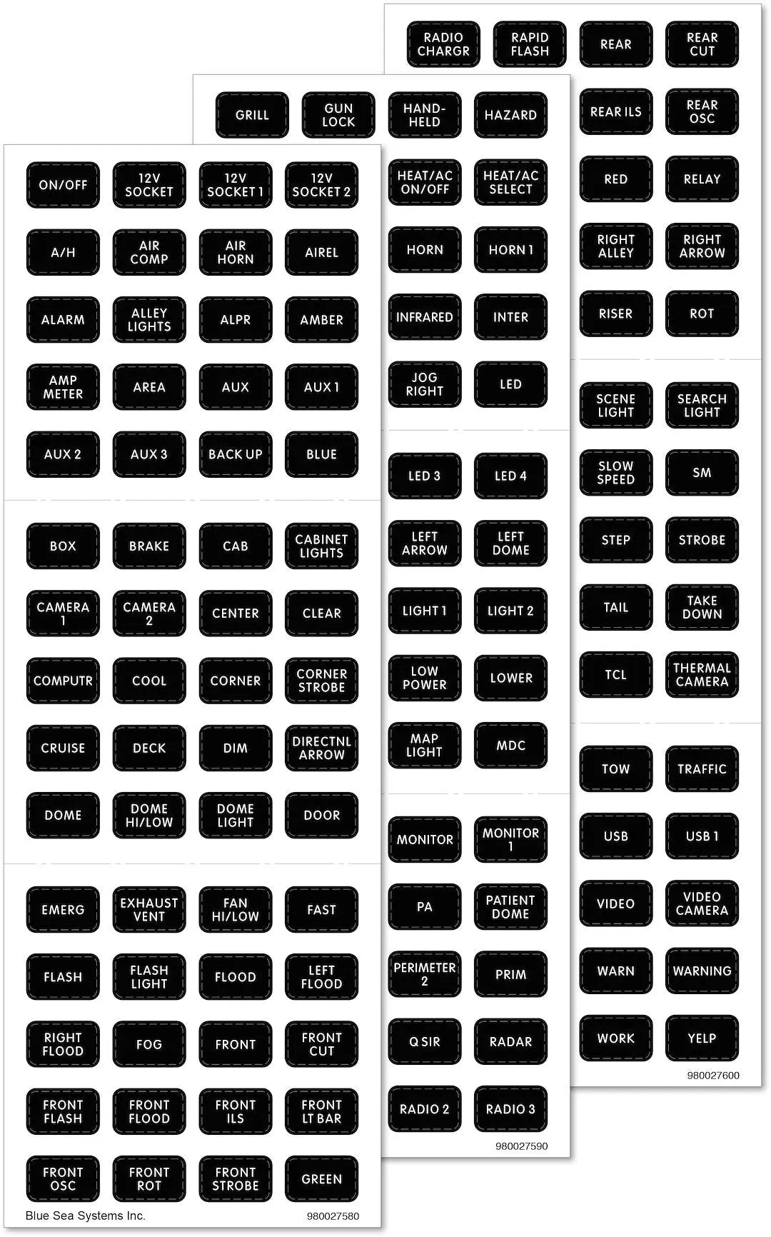 Blue Sea Systems 7870BSS Label Kit for EV Smart Format, 180-Pack