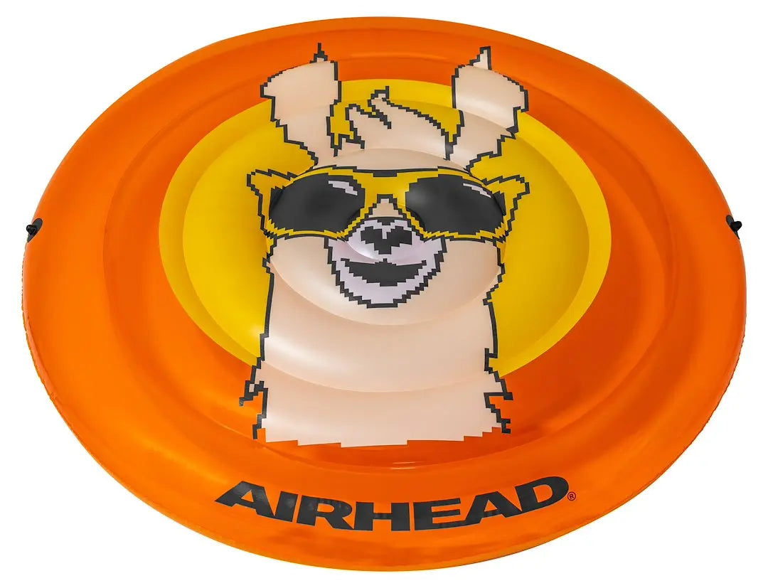 AIRHEAD Pixel Orange Llama Pool Float - Comfortable and Durable Inflatable Raft for Kids and Adults