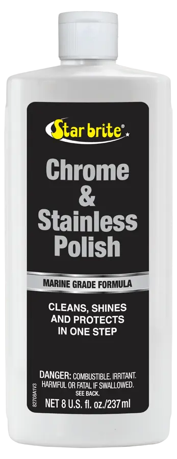 Star Brite Chrome & Stainless Steel Polish 8 oz. - Shine and Protect Your Metal Surfaces