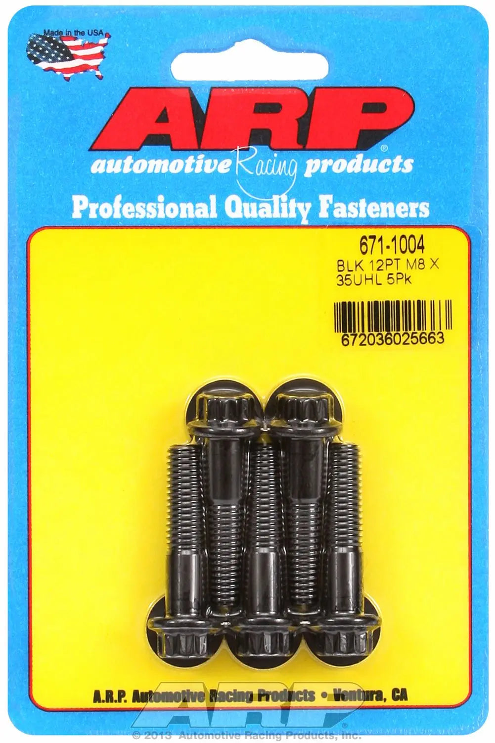 ARP M8 x 1.25 x 35mm 12-Point Black Hex Head Bolt