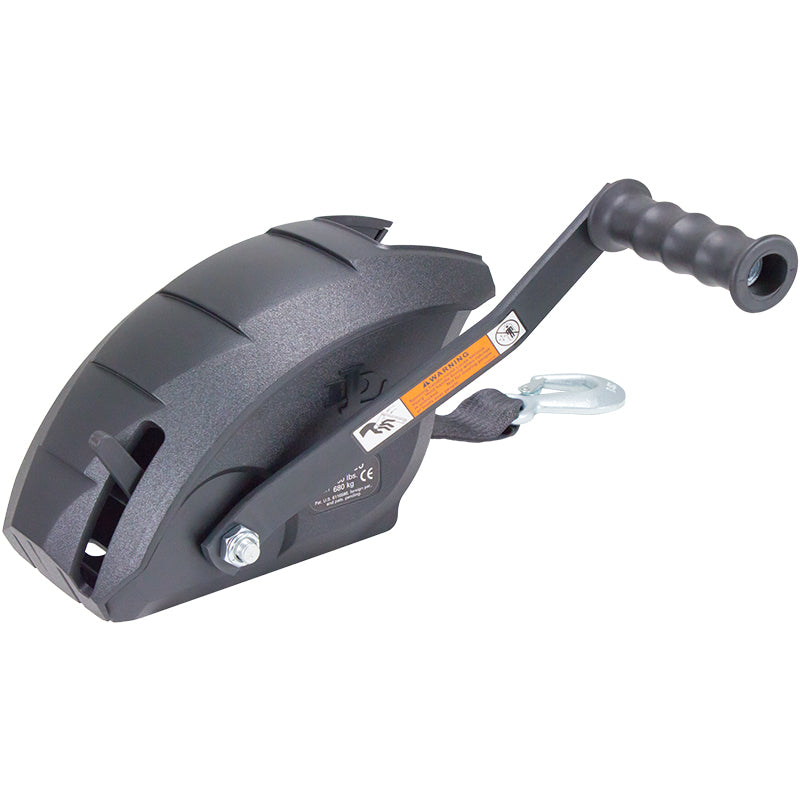 Dutton Premium 1500 lb Covered Winch, Black - Part Number 17027