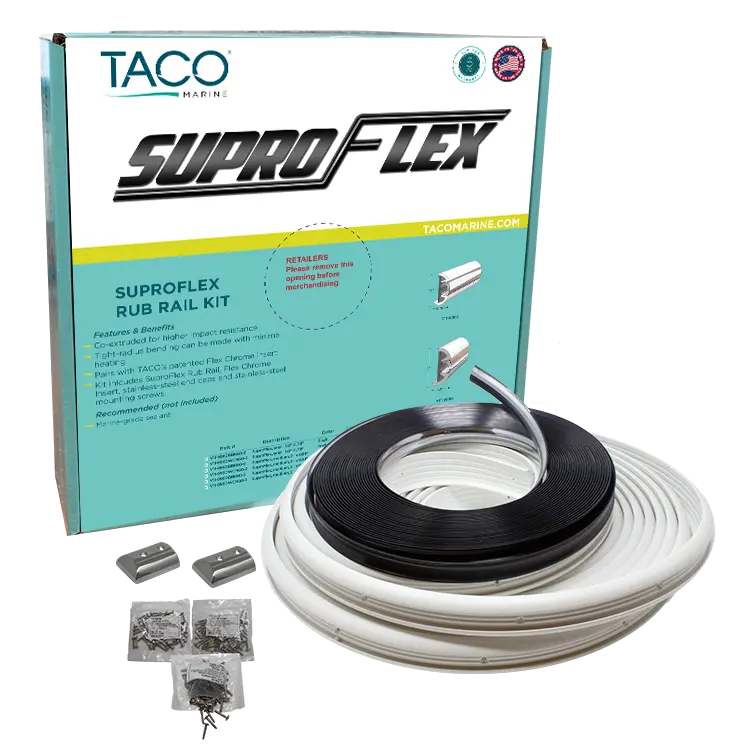 Taco Metals Supro-Flex Rub Rail Kit White with Flange – V119960WCM