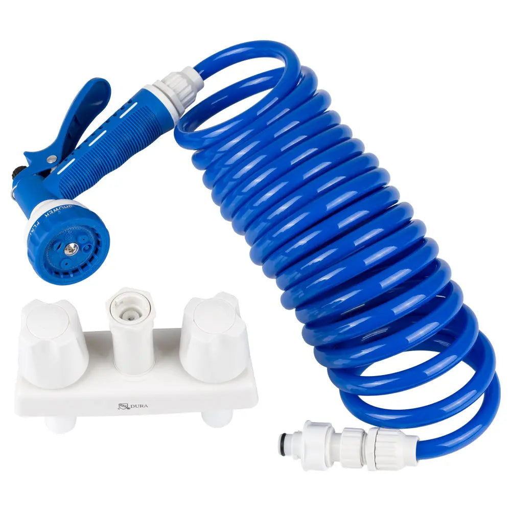 DURA FAUCET DFSA186WT Extendable Spray Faucet with Blue Handle