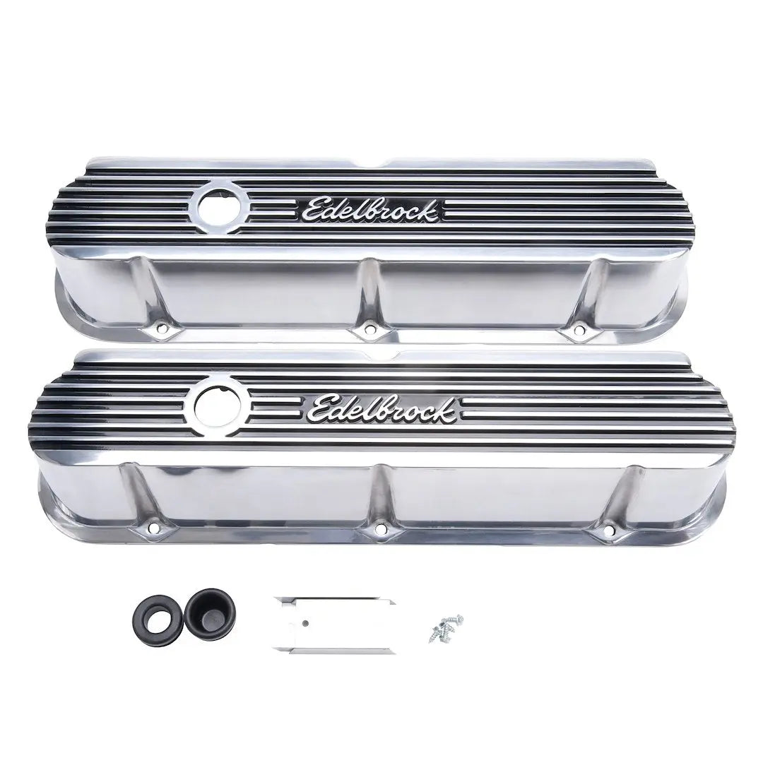 Edelbrock VC EliteII SBF Tall Polished Valve Cover Part #4264