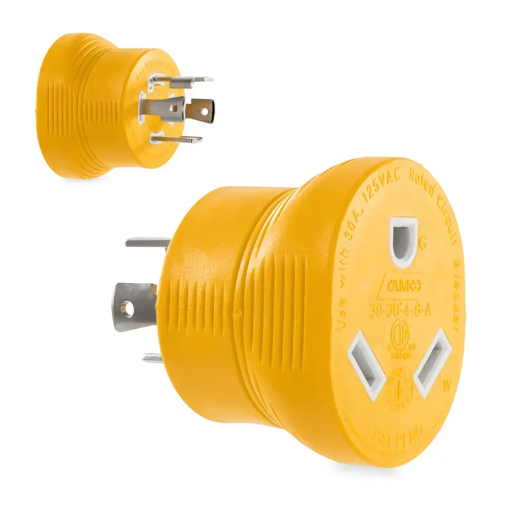 Camco Power Grip Gen Adapter - Reliable Power Connection for RVs and Marine Applications by CAMCO