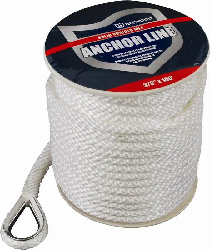 Attwood Mari 117241 3/8 x 100 Inch Solid Braid MFP Rope for Marine Applications
