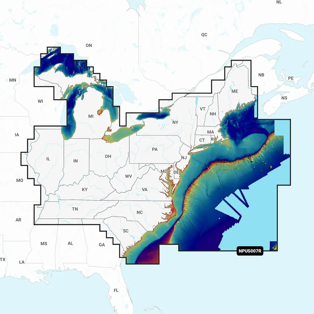 Navionics US007R U.S. East Marine Chart Card