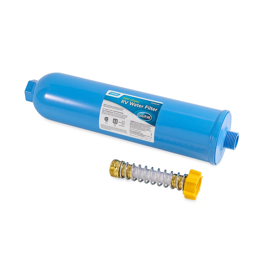 Camco TastePure XL Water Filter with KDF for Enhanced Filtration