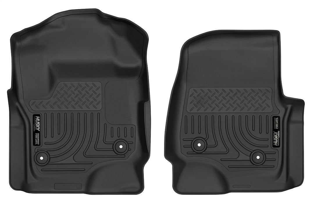 HuskyLiner XC Front Floor Mats for 2017 Ford F-250 Crew with Vinyl - Durable All-Weather Protection