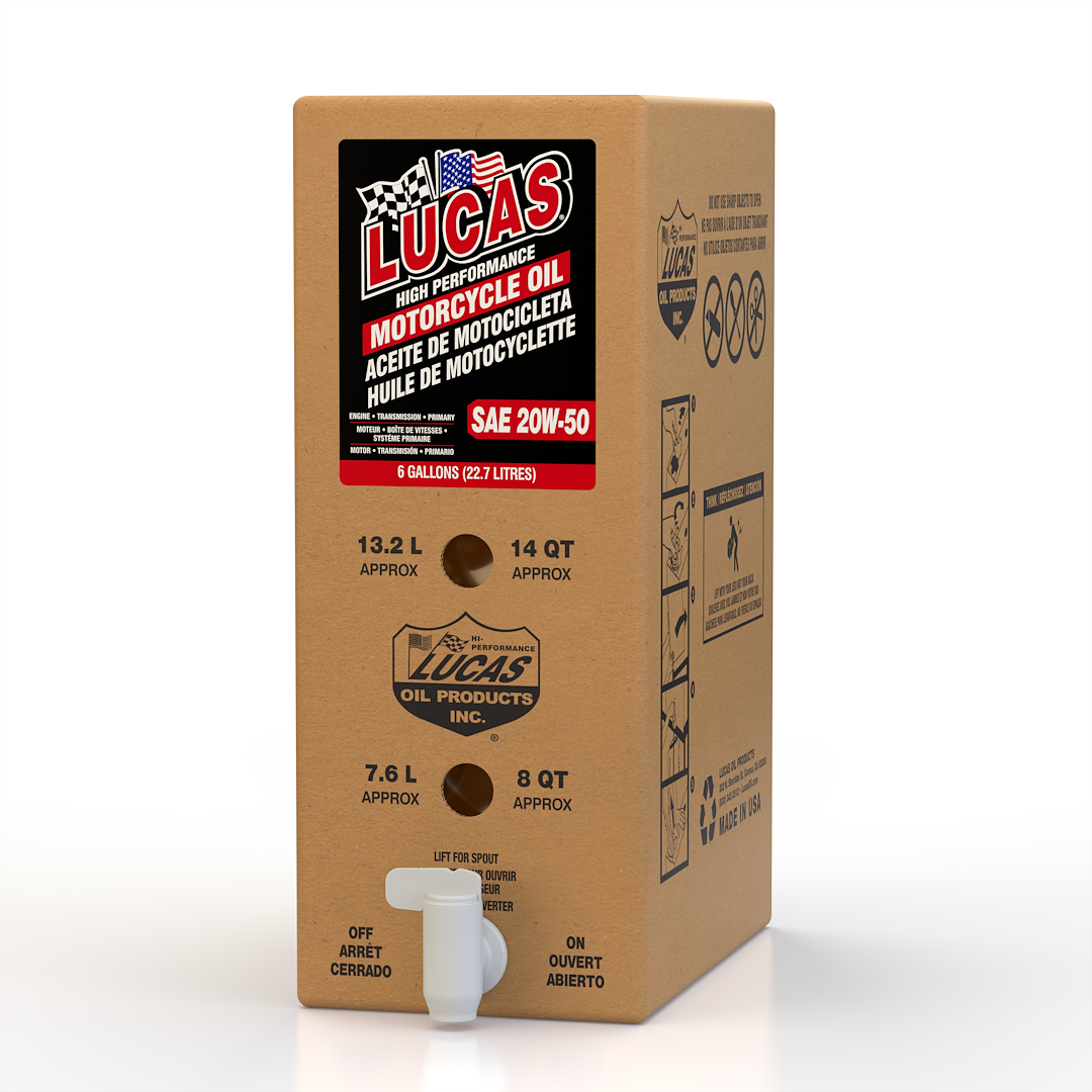 Lucas Oil SAE 20W-50 Motorcycle Oil - 6 Gallon Container