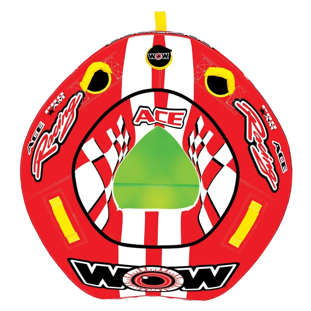 WOW Sports Ace Racing 1-Person Towable Water Tube - Durable Inflatable Design for Thrilling Water Adventures