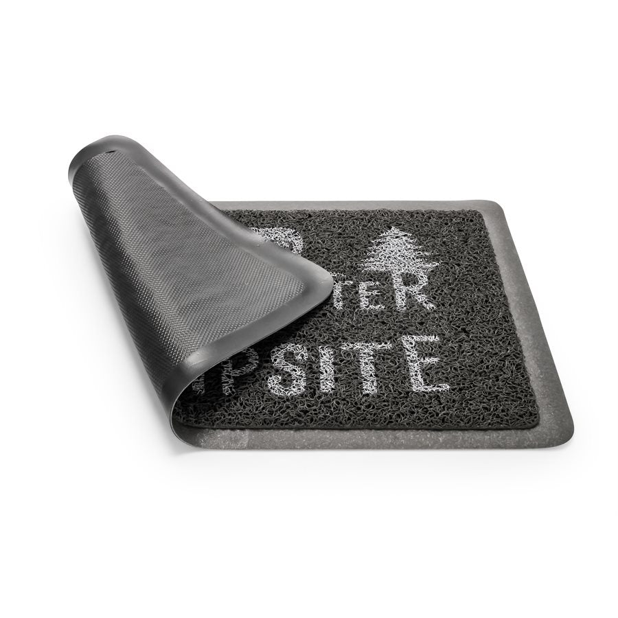 Camco Libatc Small Grey & White Scrub Rug - Durable Cleaning Mat for Home and Workshop