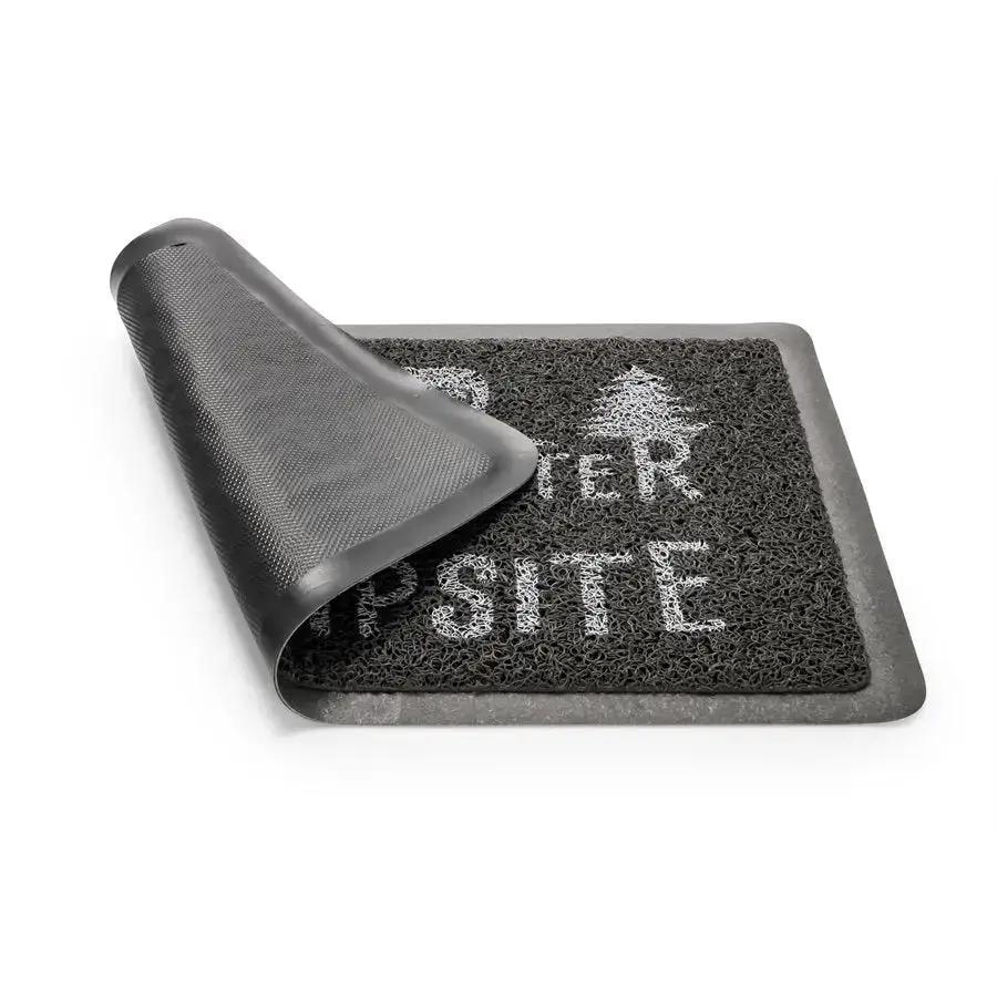 Camco Libatc Small Grey & White Scrub Rug - Durable Cleaning Mat for Home and Workshop by CAMCO