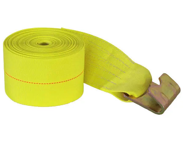 Buyers Products Winch Strap 4' x 27' with Flat Hook – Heavy-Duty Tie Down Strap