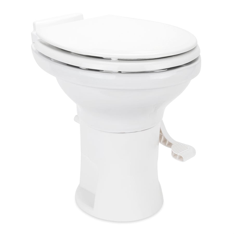 Camco Gravity Toilet White - Compact and Efficient Portable Toilet
