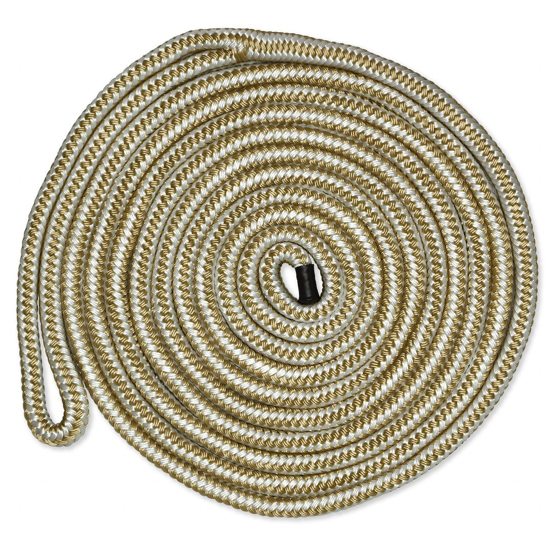 CMP Group 1/2 Inch 15 Foot Double-Braid Dock Line with White Gel Coat