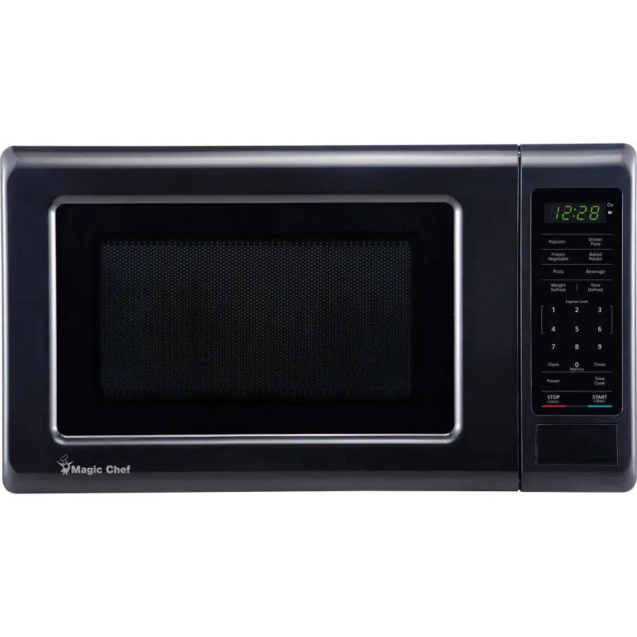 Magic Chef 0.7 cu ft Countertop Microwave Oven, 700 Watt, Black – Model MC77MB