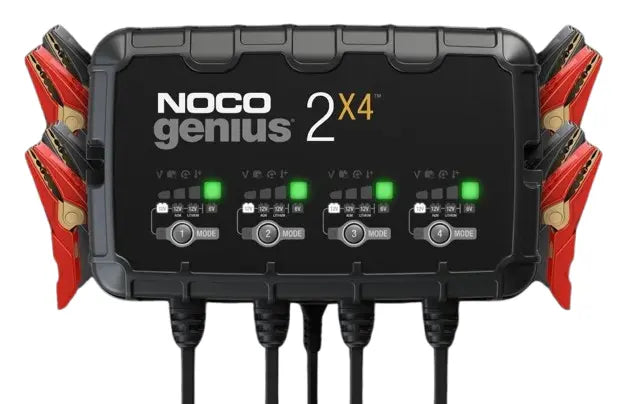 NOCO Genius2X4 8A 4-Bank Battery Charger for Multiple Vehicle Batteries