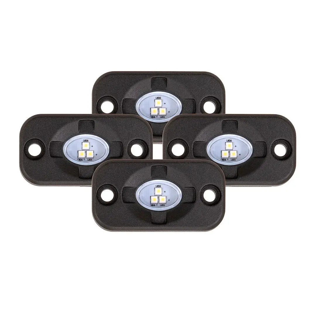 TrailFX Rock Lights 3x5W Flood White – 4 Pack, Off-Road LED Lighting Kit by TRAILFX
