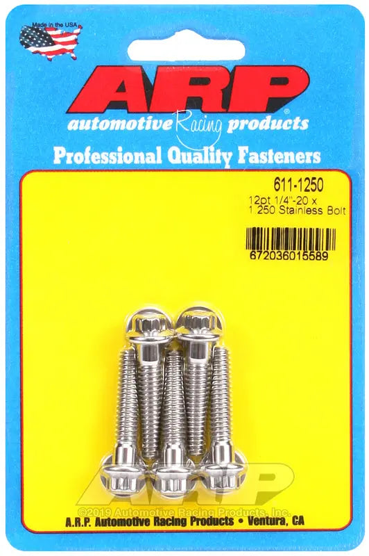 ARP 6111250 1/4-20 x 1.25 Inch Coarse Thread Bolts (Pack of 5)