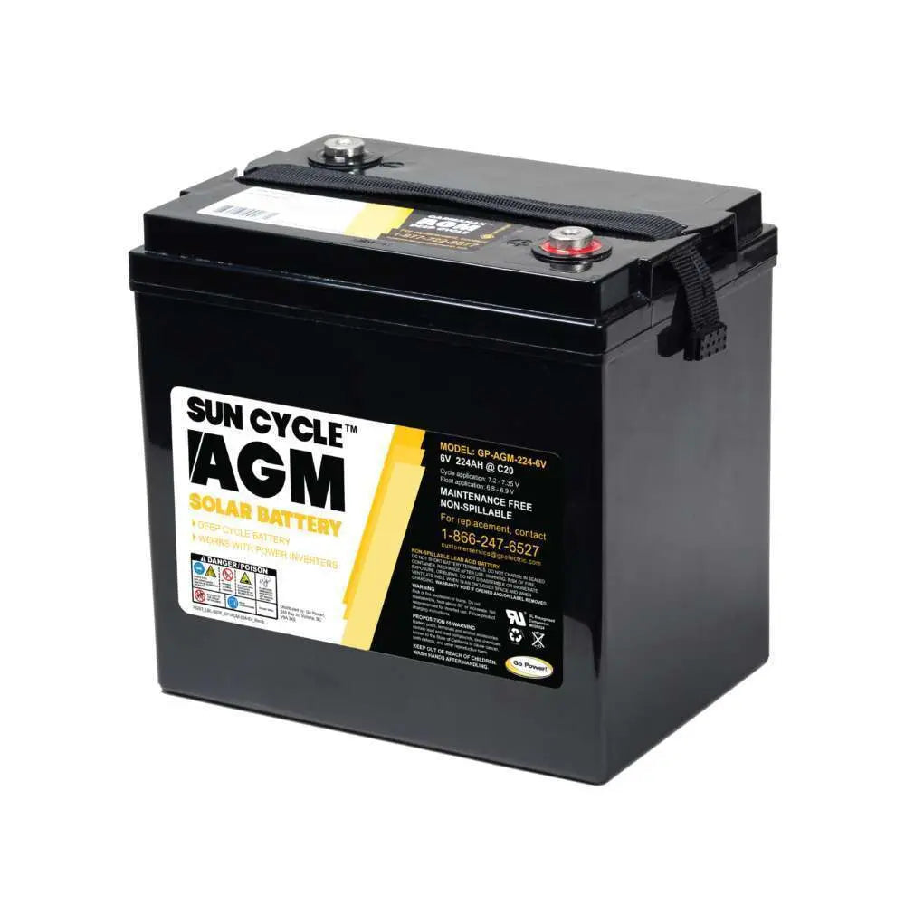 Go Power GP-AGM-224-6V 224 Amp Hour 6 Volt Deep Cycle AGM Battery