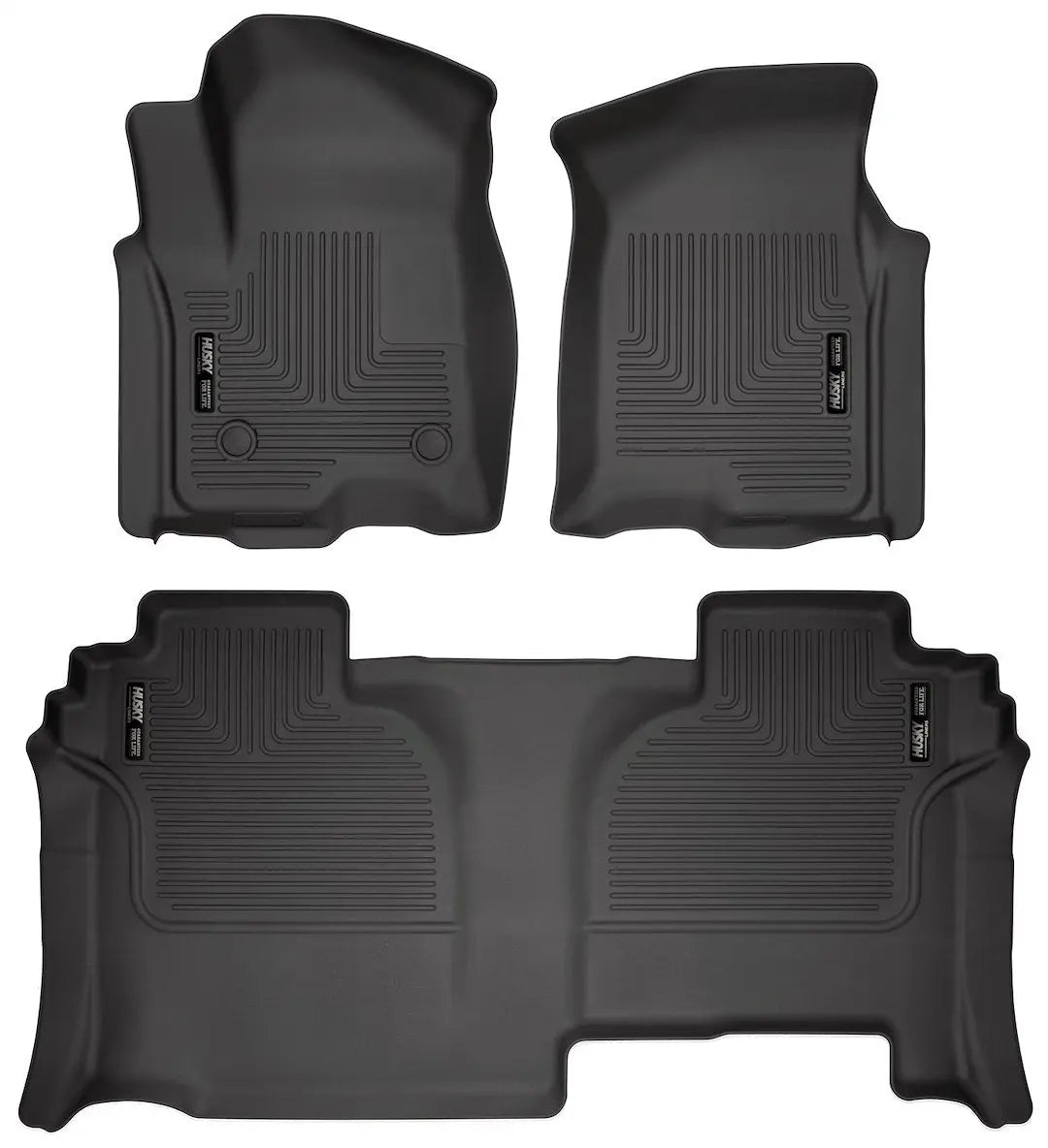 HuskyLiner WB Front and Second Seat Liners for 2019 Silverado - Silver/Silver