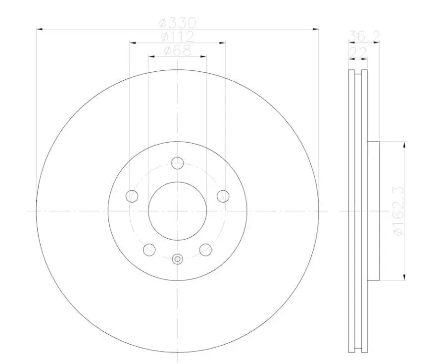 HELLA Disc Brake Rotor Part #355123142 for Reliable Vehicle Braking Performance