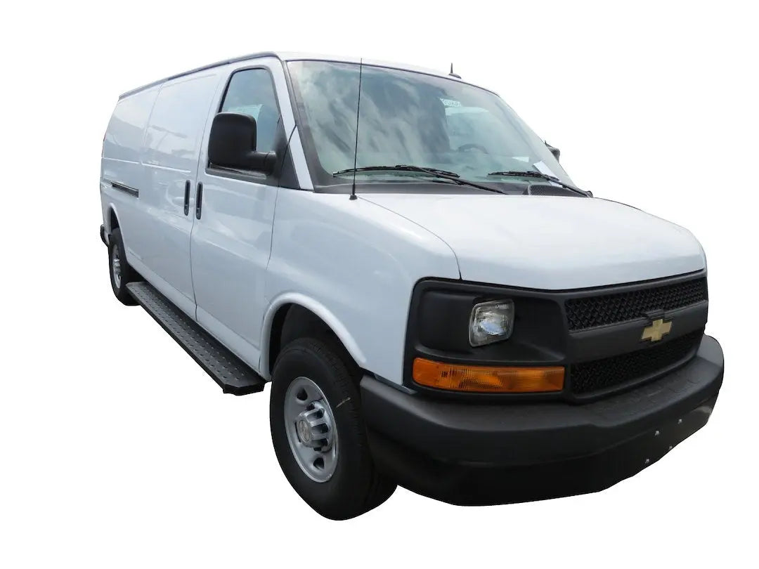 TrailFX RBV01B Running Board Van Black for 2012-2013 Chevrolet Express and GMC Savana Models