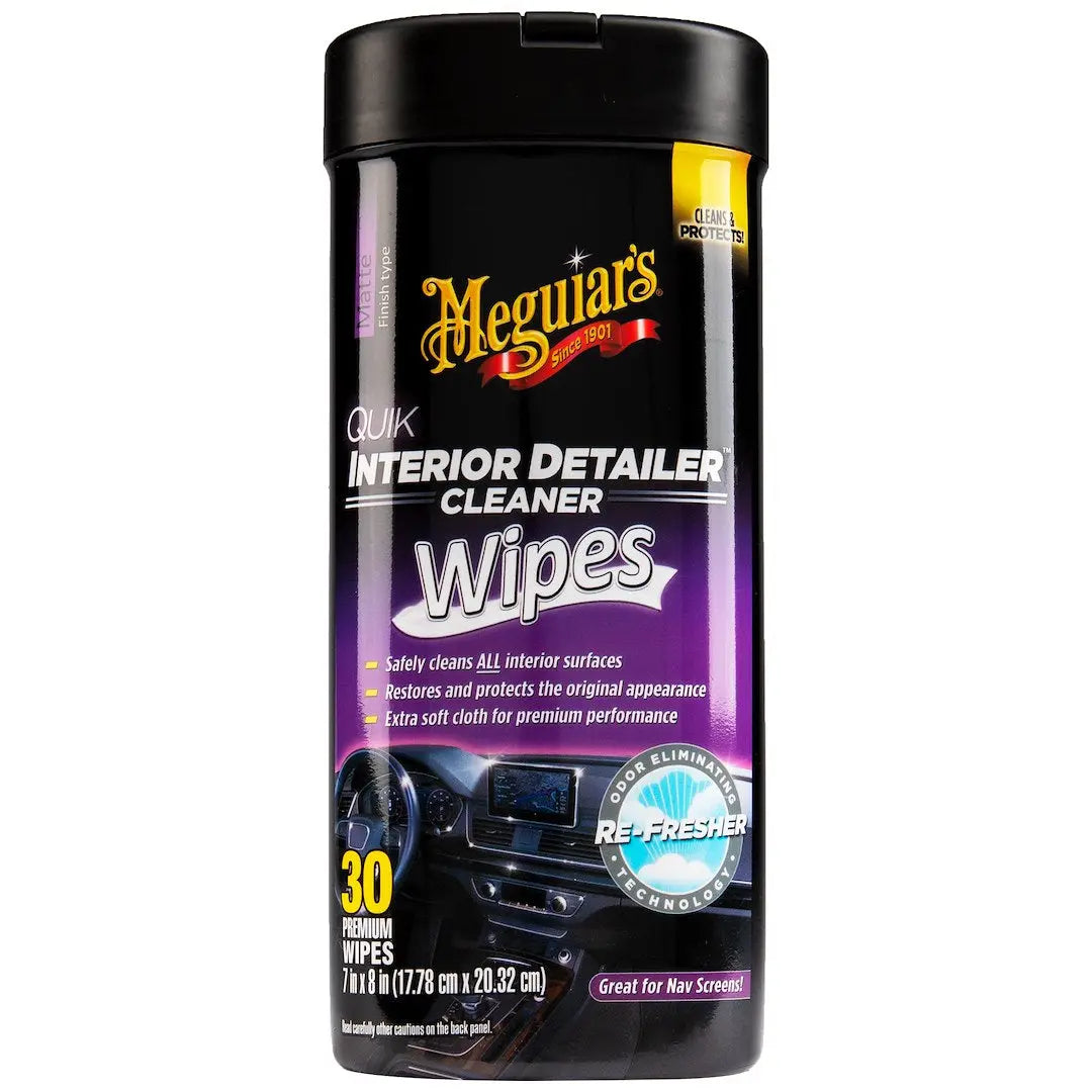 Meguiar's Wax Quik Interior Detailer Wipes G13600 for Fast and Easy Cleaning