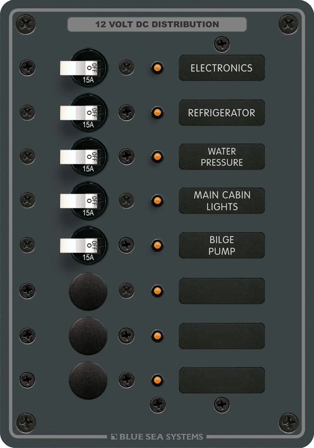 Blue Sea Systems 8023BSS DC Panel with 8 Positions