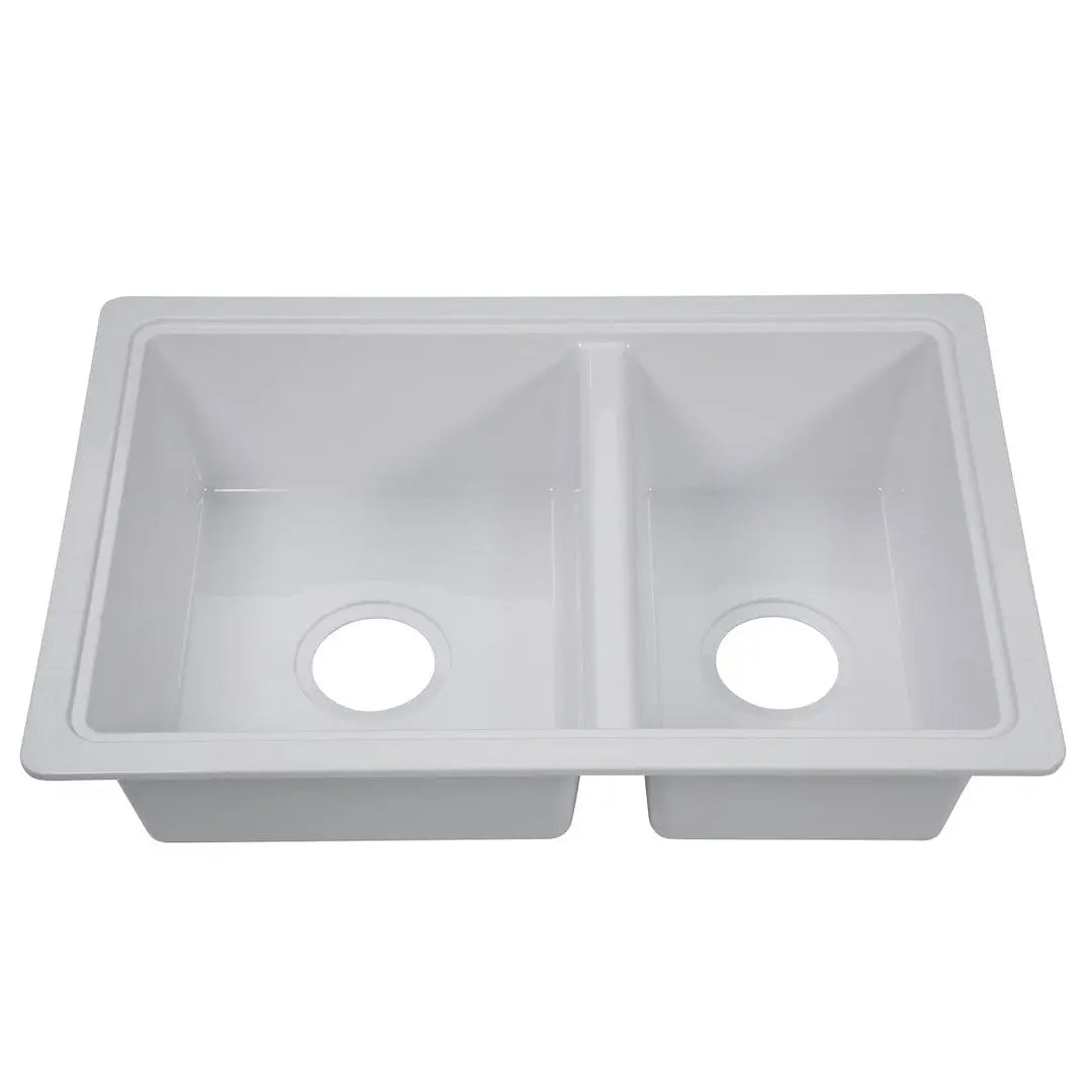 Lippert Components 809030 25' x 17' Double Bowl Sink - White