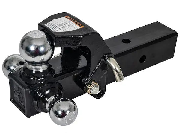 Buyers Products 1802280 Black 2.5-Inch Tri-Ball Hitch with Pintle