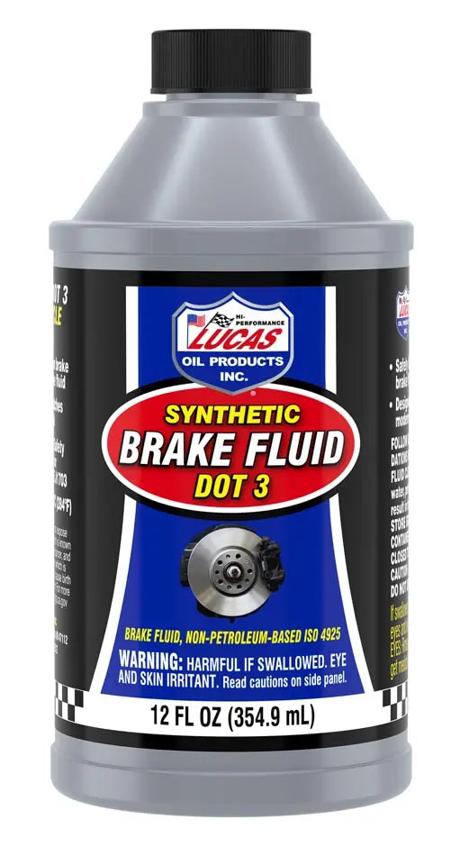 Lucas Oil DOT 3 Brake Fluid 12 oz - High-Performance Hydraulic Fluid for Safe Braking